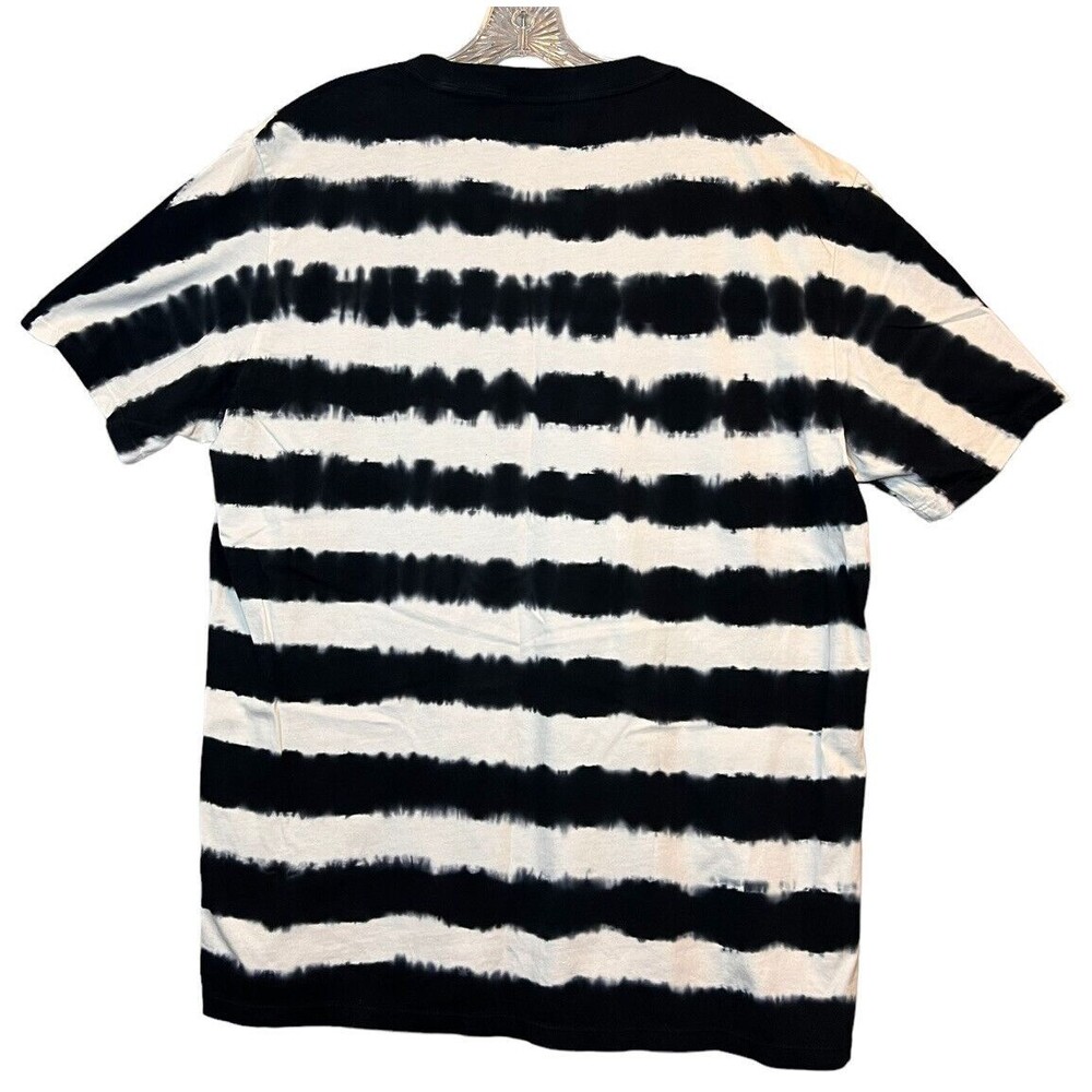 Guess Los Angeles Striped Shirt Mens Size Large Black White Stripe 90s‎ Style - Picture 2 of 4